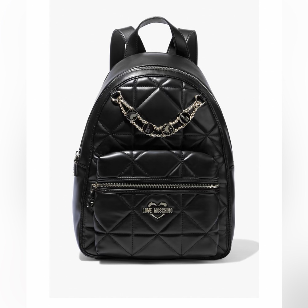 LOVE MOSCHINO chain-embellished leather backpack